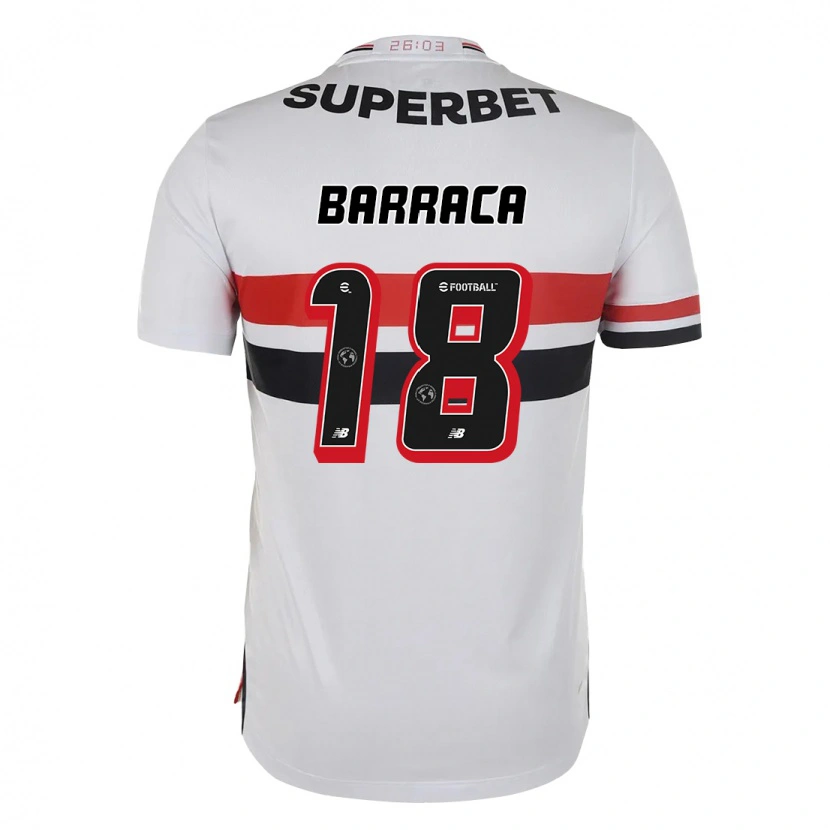 Danxen Bambino Maglia Barraca #18 Rosso Nero Bianco Kit Gara Home 2025/26 Maglietta