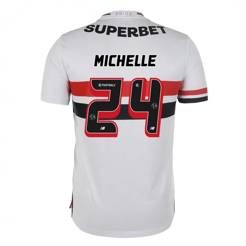 Danxen Bambino Maglia Michelle #24 Rosso Nero Bianco Kit Gara Home 2025/26 Maglietta
