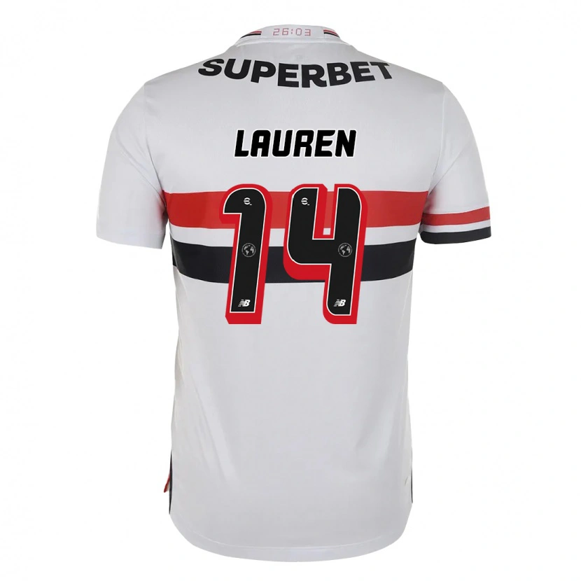 Danxen Bambino Maglia Lauren #14 Rosso Nero Bianco Kit Gara Home 2025/26 Maglietta