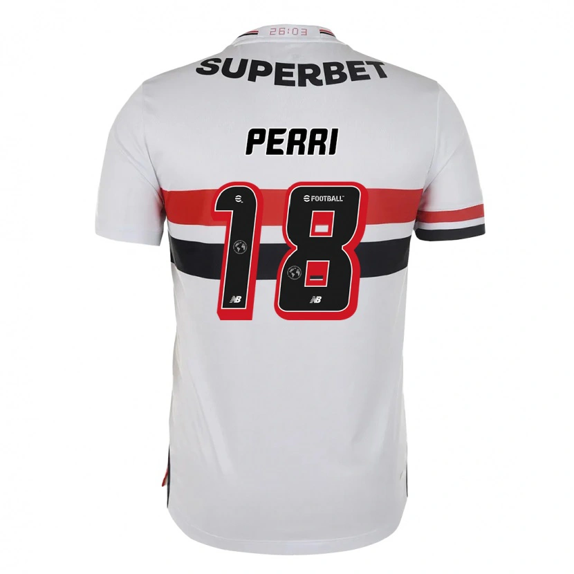 Danxen Bambino Maglia Lucas Perri #18 Rosso Nero Bianco Kit Gara Home 2025/26 Maglietta