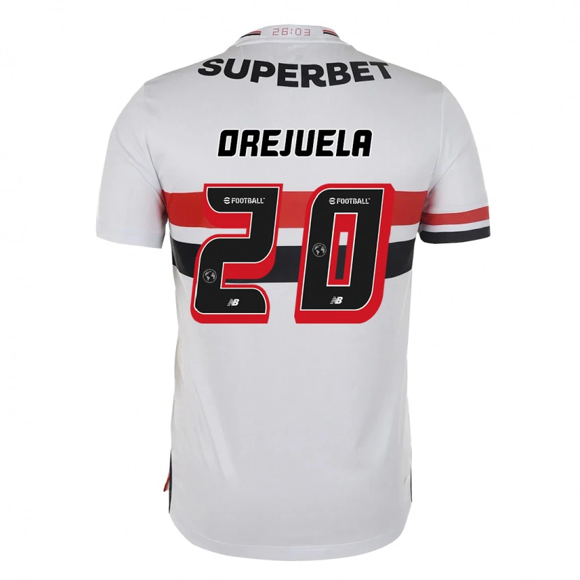 Danxen Bambino Maglia Luis Manuel Orejuela #20 Rosso Nero Bianco Kit Gara Home 2025/26 Maglietta