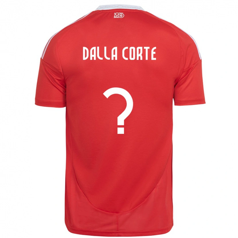 Danxen Bambino Maglia João Dalla Corte #0 Rosso Bianco Kit Gara Home 2025/26 Maglietta