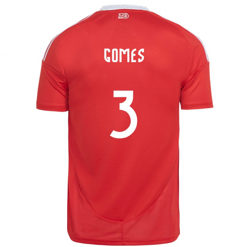 Danxen Bambino Maglia Igor Gomes #3 Rosso Bianco Kit Gara Home 2025/26 Maglietta