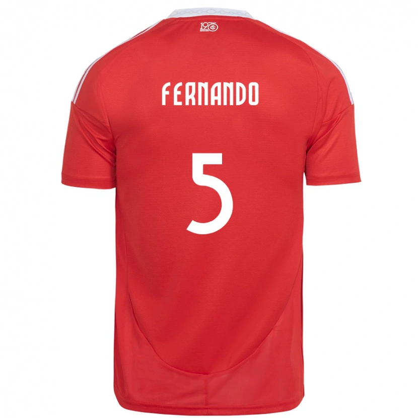 Danxen Bambino Maglia Fernando #5 Rosso Bianco Kit Gara Home 2025/26 Maglietta