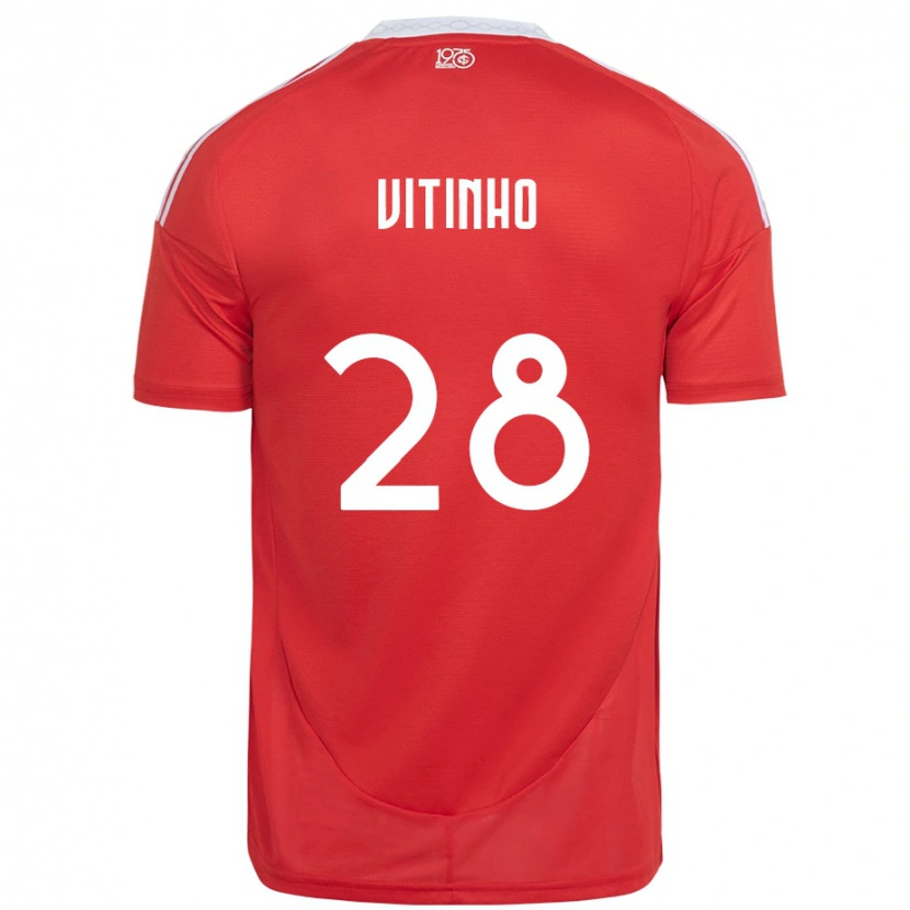 Danxen Bambino Maglia Vitinho #28 Rosso Bianco Kit Gara Home 2025/26 Maglietta
