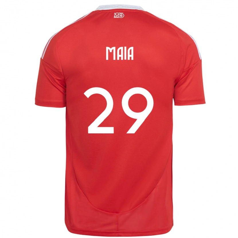 Danxen Bambino Maglia Thiago Maia #29 Rosso Bianco Kit Gara Home 2025/26 Maglietta