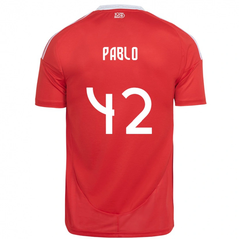 Danxen Bambino Maglia Pablo #42 Rosso Bianco Kit Gara Home 2025/26 Maglietta