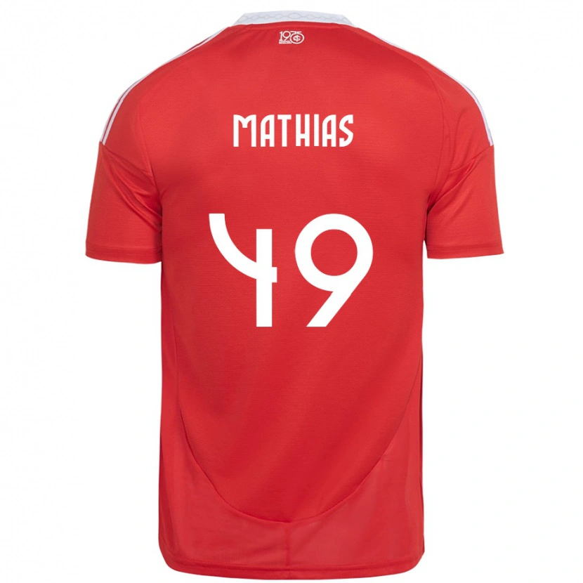 Danxen Bambino Maglia Ricardo Mathias #49 Rosso Bianco Kit Gara Home 2025/26 Maglietta