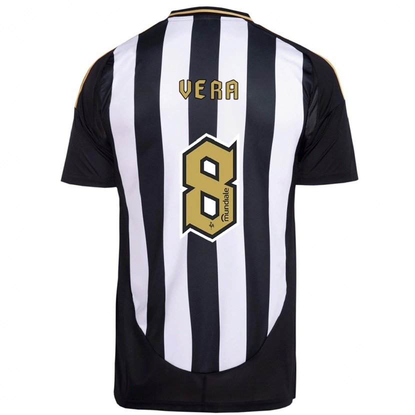 Danxen Bambino Maglia Fausto Vera #8 Bianco Nero Kit Gara Home 2025/26 Maglietta