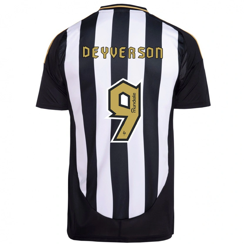 Danxen Bambino Maglia Deyverson #9 Bianco Nero Kit Gara Home 2025/26 Maglietta