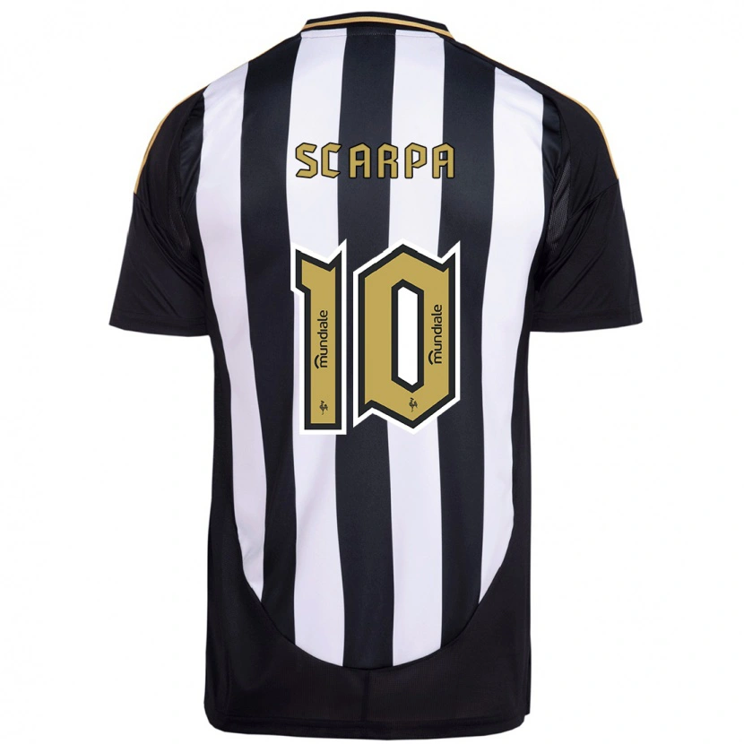 Danxen Bambino Maglia Gustavo Scarpa #10 Bianco Nero Kit Gara Home 2025/26 Maglietta