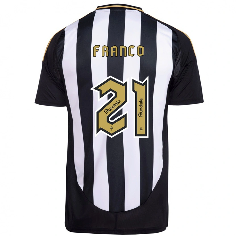 Danxen Bambino Maglia Alan Franco #21 Bianco Nero Kit Gara Home 2025/26 Maglietta