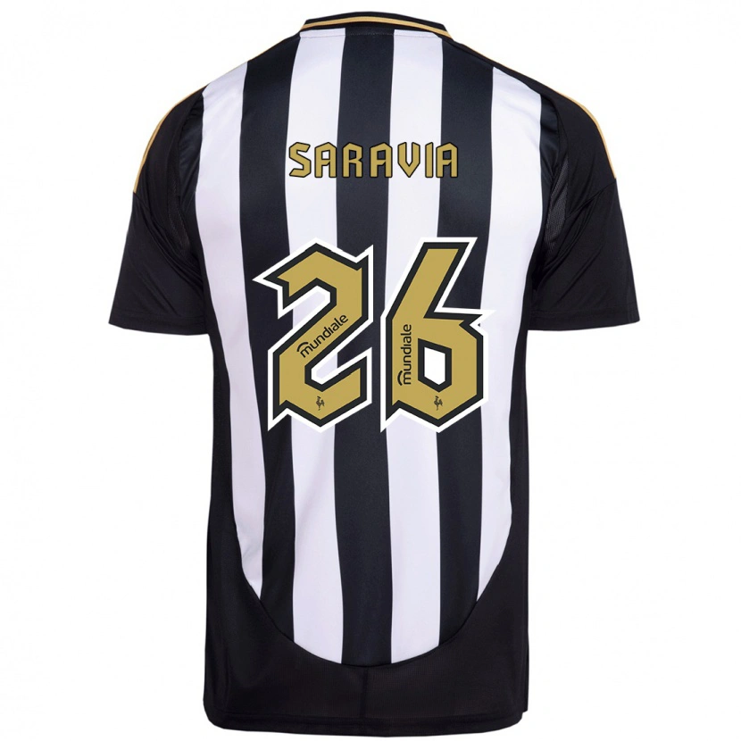Danxen Bambino Maglia Renzo Saravia #26 Bianco Nero Kit Gara Home 2025/26 Maglietta