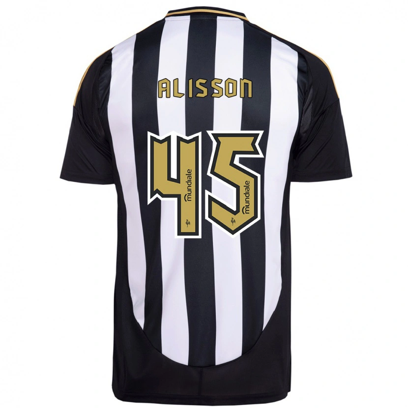 Danxen Bambino Maglia Alisson #45 Bianco Nero Kit Gara Home 2025/26 Maglietta