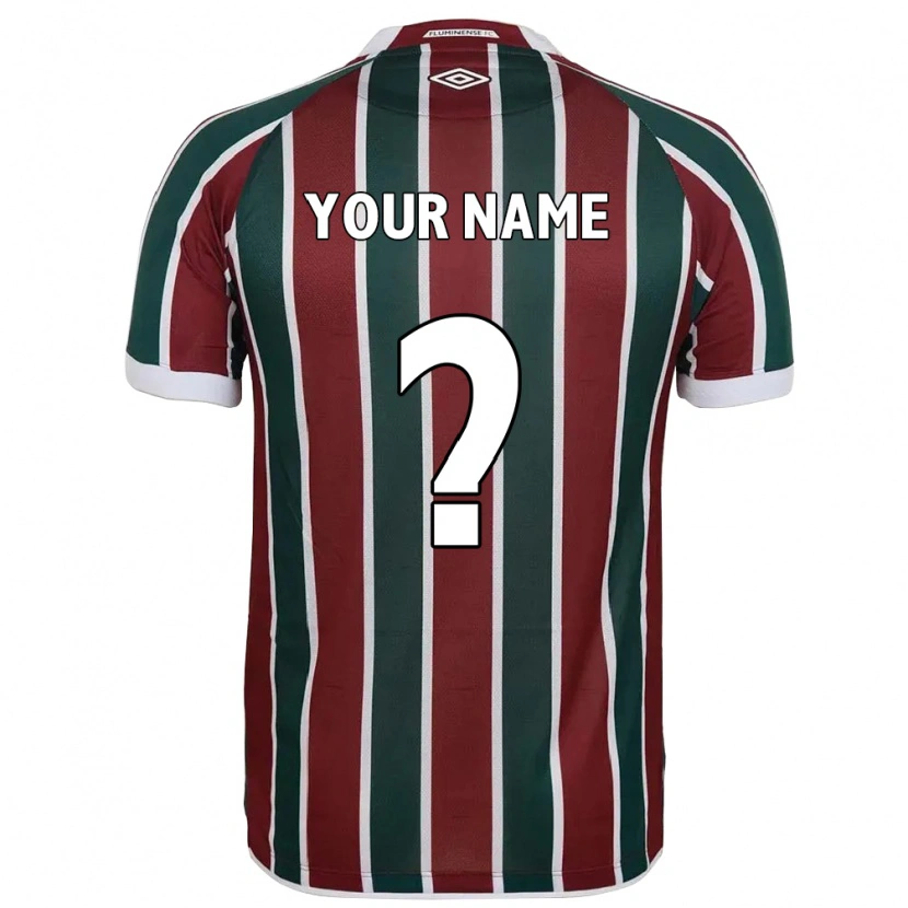 Danxen Bambino Maglia Il Tuo Nome #0 Verde Borgogna Bianco Kit Gara Home 2025/26 Maglietta