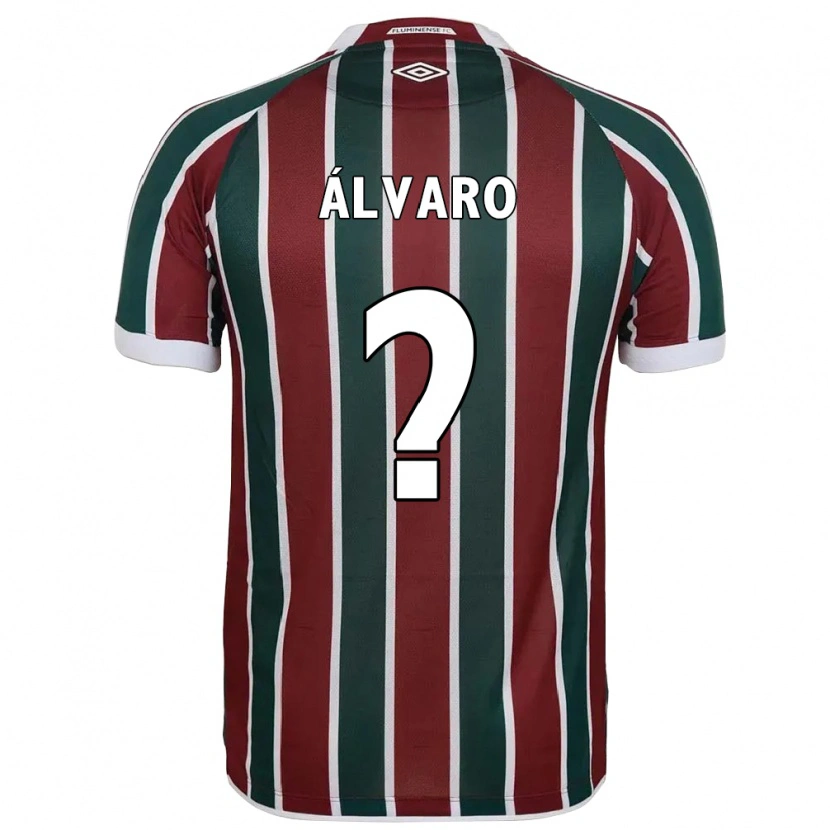 Danxen Bambino Maglia Álvaro #0 Verde Borgogna Bianco Kit Gara Home 2025/26 Maglietta