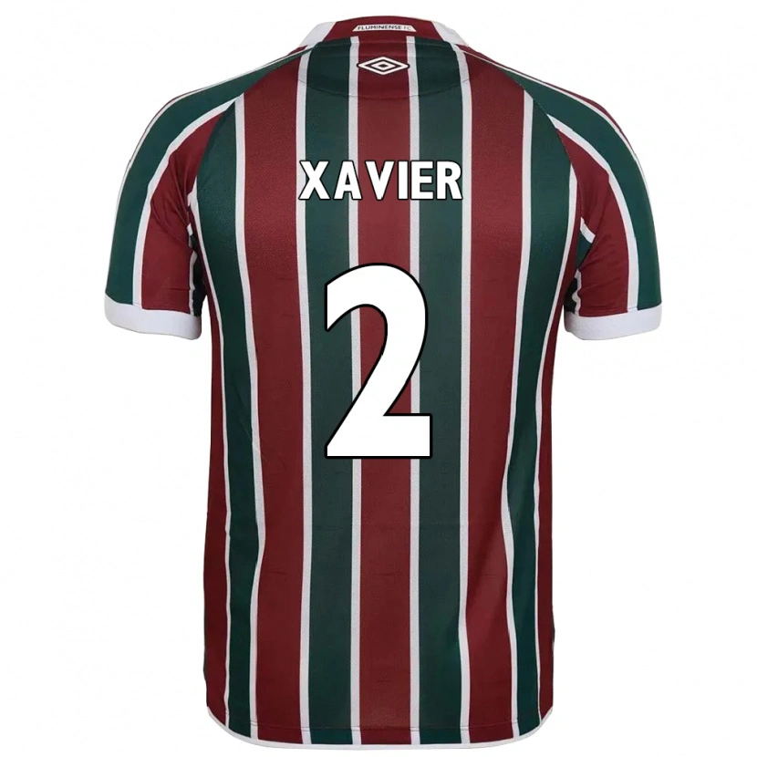Danxen Bambino Maglia Samuel Xavier #2 Verde Borgogna Bianco Kit Gara Home 2025/26 Maglietta