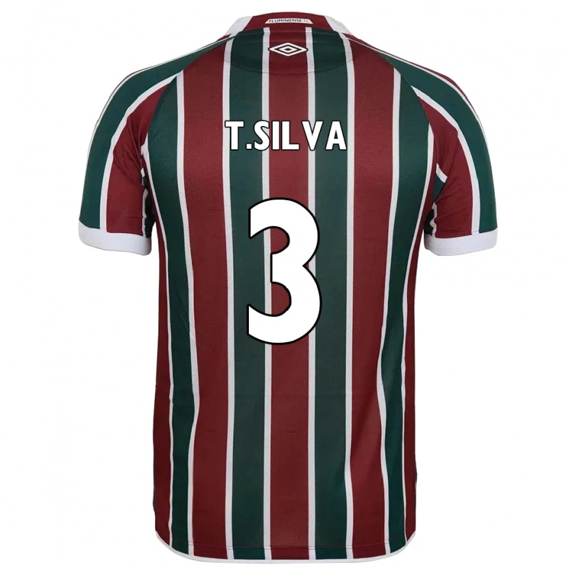 Danxen Bambino Maglia Thiago Silva #3 Verde Borgogna Bianco Kit Gara Home 2025/26 Maglietta