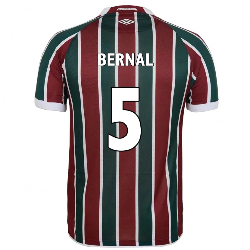 Danxen Bambino Maglia Facundo Bernal #5 Verde Borgogna Bianco Kit Gara Home 2025/26 Maglietta