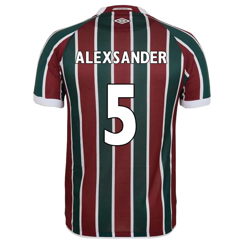 Danxen Bambino Maglia Alexsander #5 Verde Borgogna Bianco Kit Gara Home 2025/26 Maglietta