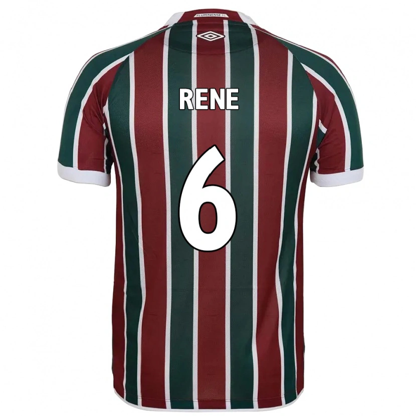 Danxen Bambino Maglia Renê #6 Verde Borgogna Bianco Kit Gara Home 2025/26 Maglietta