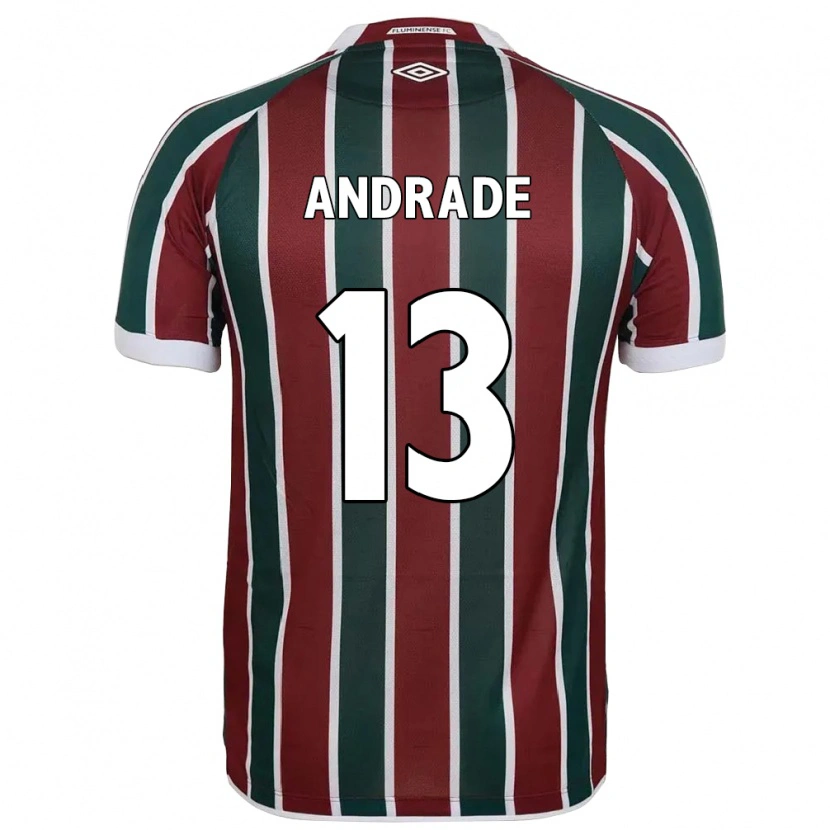 Danxen Bambino Maglia Felipe Andrade #13 Verde Borgogna Bianco Kit Gara Home 2025/26 Maglietta