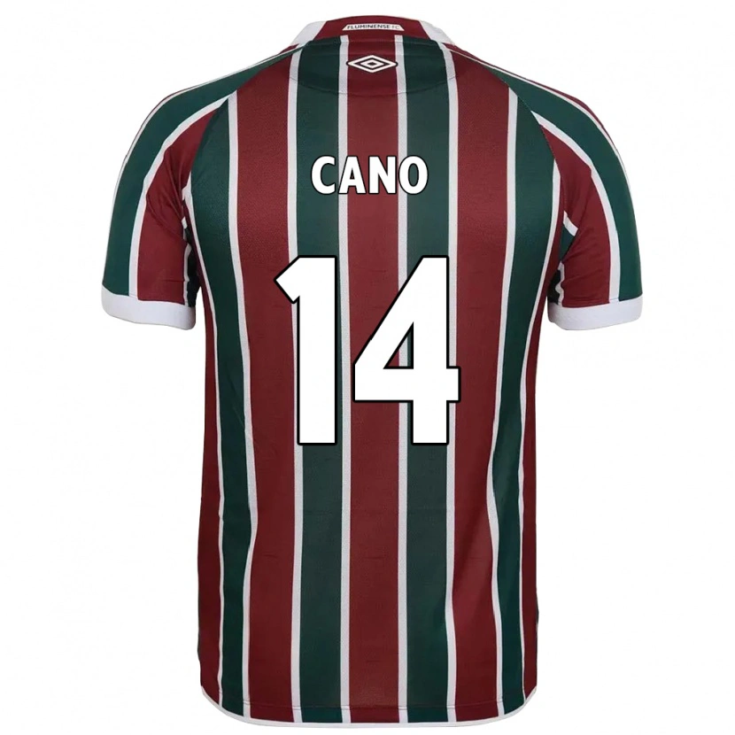 Danxen Bambino Maglia Germán Cano #14 Verde Borgogna Bianco Kit Gara Home 2025/26 Maglietta