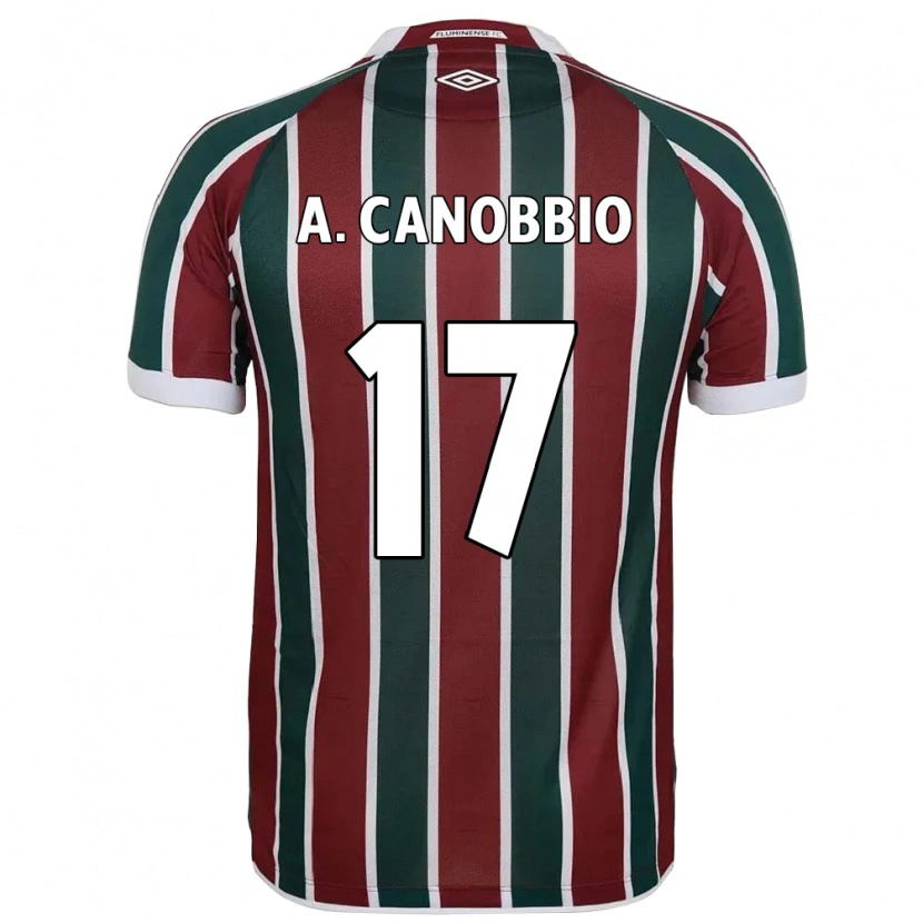 Danxen Bambino Maglia Agustín Canobbio #17 Verde Borgogna Bianco Kit Gara Home 2025/26 Maglietta