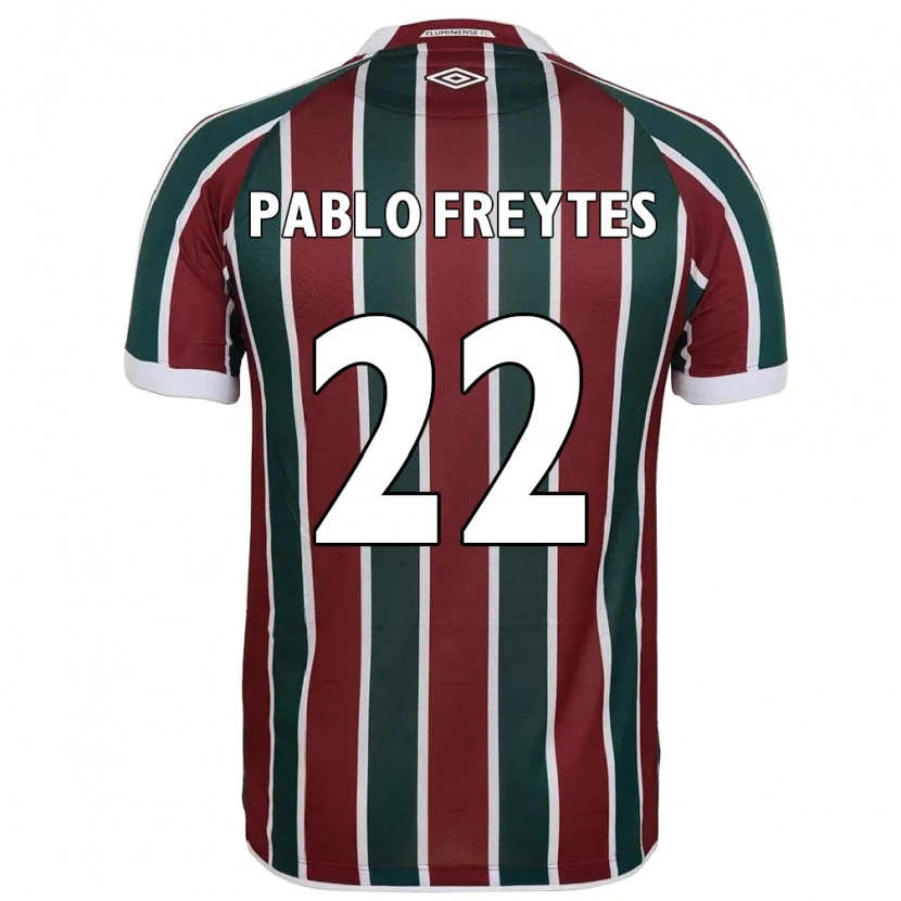 Danxen Bambino Maglia Juan Pablo Freytes #22 Verde Borgogna Bianco Kit Gara Home 2025/26 Maglietta