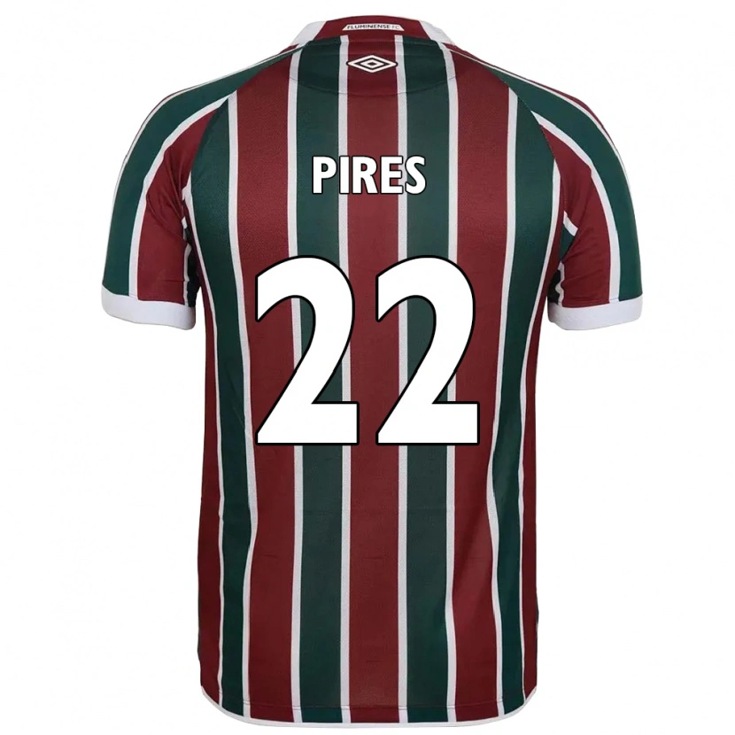 Danxen Bambino Maglia Gabriel Pires #22 Verde Borgogna Bianco Kit Gara Home 2025/26 Maglietta