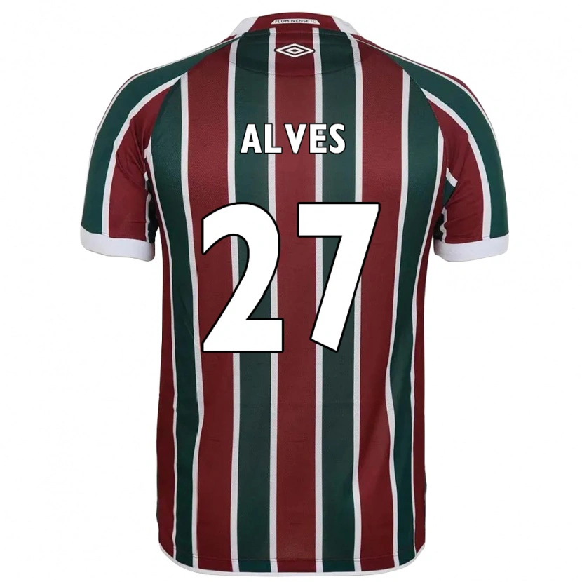 Danxen Bambino Maglia Felipe Alves #27 Verde Borgogna Bianco Kit Gara Home 2025/26 Maglietta