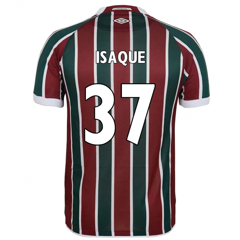 Danxen Bambino Maglia Isaque #37 Verde Borgogna Bianco Kit Gara Home 2025/26 Maglietta