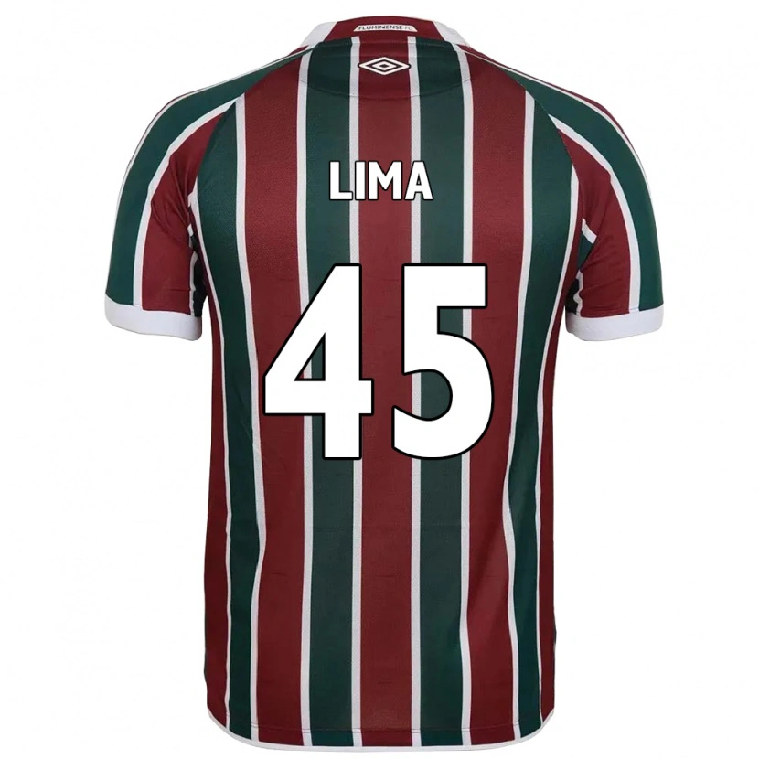 Danxen Bambino Maglia Lima #45 Verde Borgogna Bianco Kit Gara Home 2025/26 Maglietta