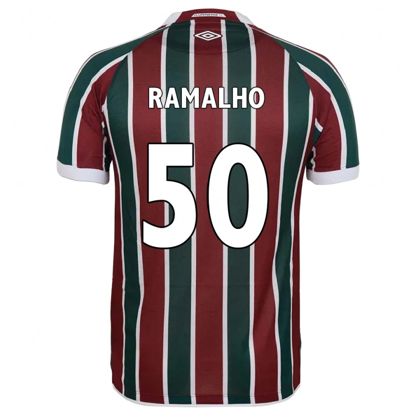 Danxen Bambino Maglia Gustavo Ramalho #50 Verde Borgogna Bianco Kit Gara Home 2025/26 Maglietta