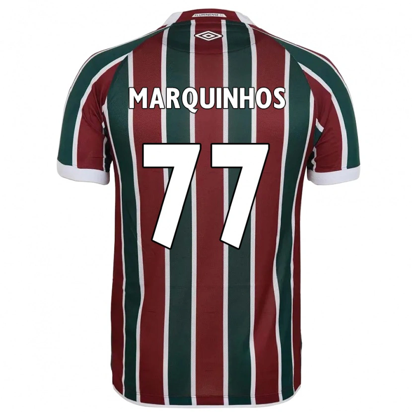 Danxen Bambino Maglia Marquinhos #77 Verde Borgogna Bianco Kit Gara Home 2025/26 Maglietta