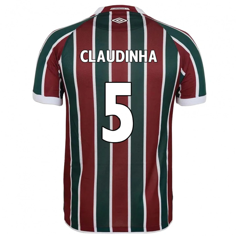 Danxen Bambino Maglia Claudinha #5 Verde Borgogna Bianco Kit Gara Home 2025/26 Maglietta
