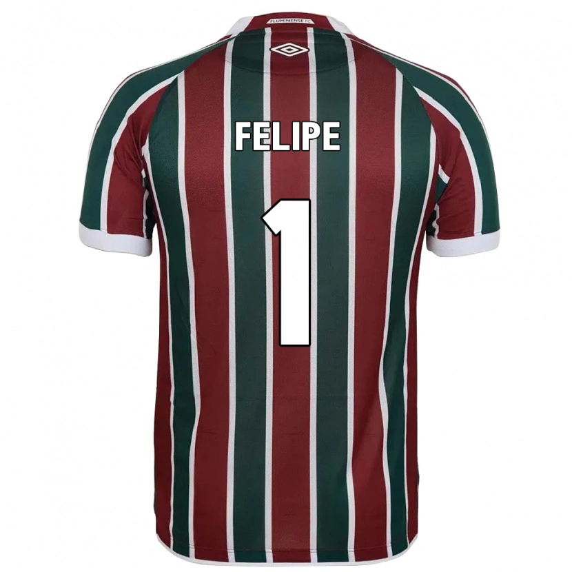 Danxen Bambino Maglia Marcos Felipe #1 Verde Borgogna Bianco Kit Gara Home 2025/26 Maglietta