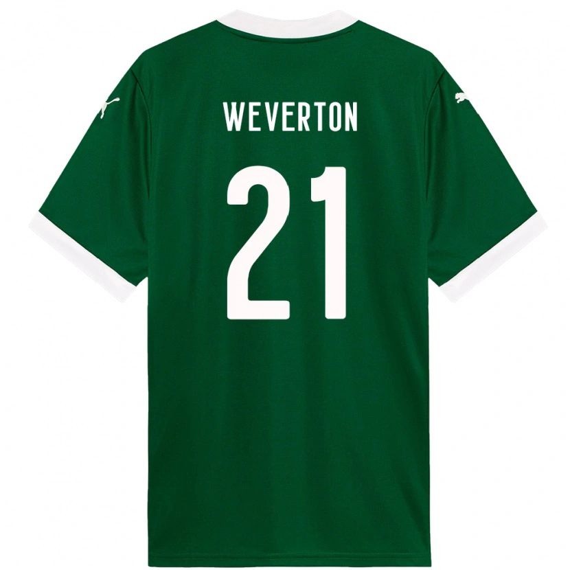 Danxen Bambino Maglia Weverton #21 Verde Bianco Kit Gara Home 2025/26 Maglietta