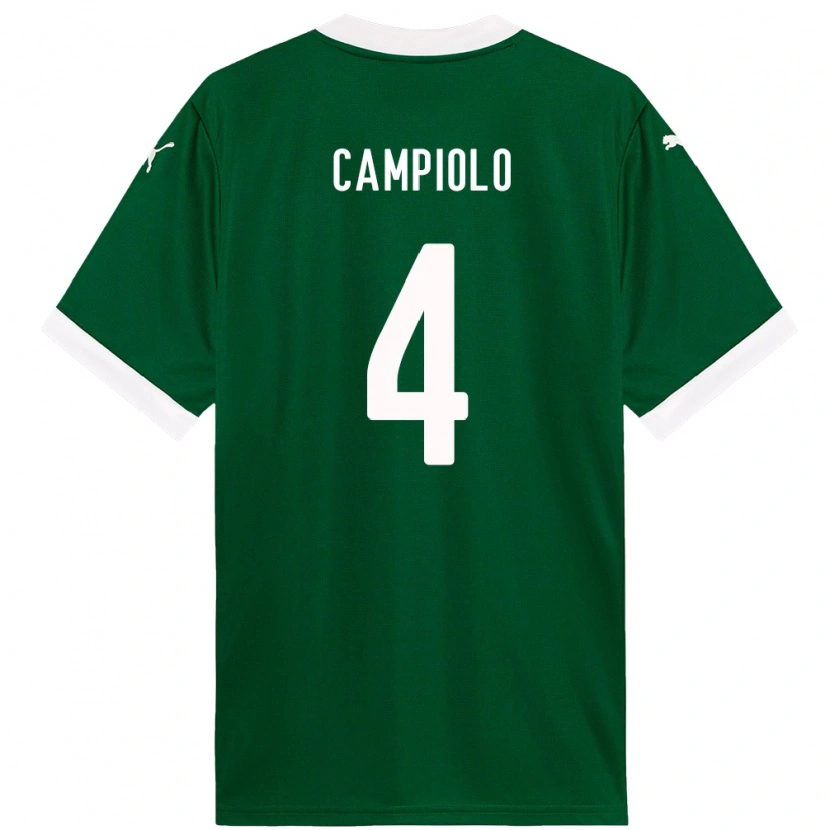Danxen Bambino Maglia Giovanna Campiolo #4 Verde Bianco Kit Gara Home 2025/26 Maglietta