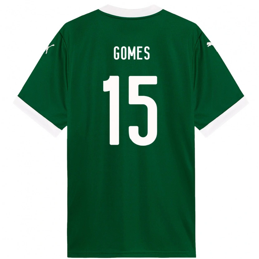 Danxen Bambino Maglia Bianca Gomes #15 Verde Bianco Kit Gara Home 2025/26 Maglietta