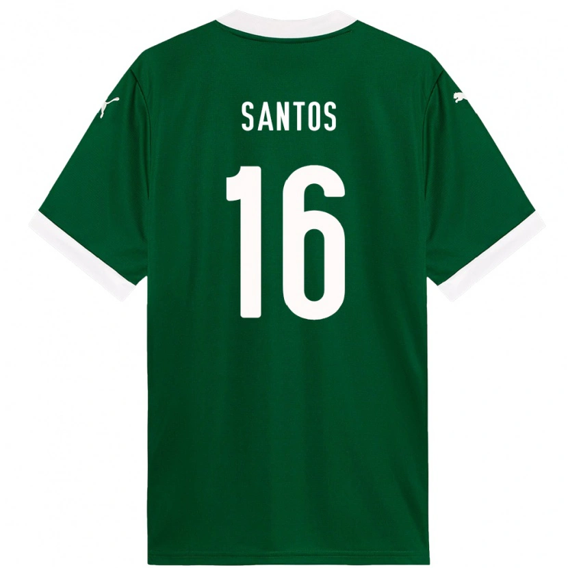 Danxen Bambino Maglia Gaby Santos #16 Verde Bianco Kit Gara Home 2025/26 Maglietta