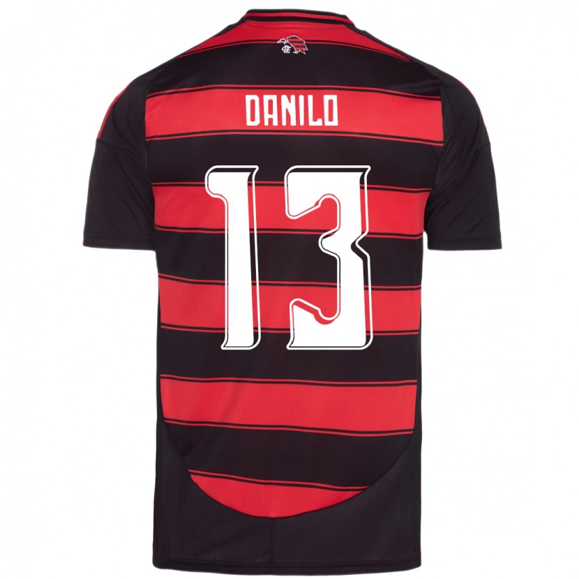 Danxen Bambino Maglia Danilo #13 Rosso Nero Kit Gara Home 2025/26 Maglietta