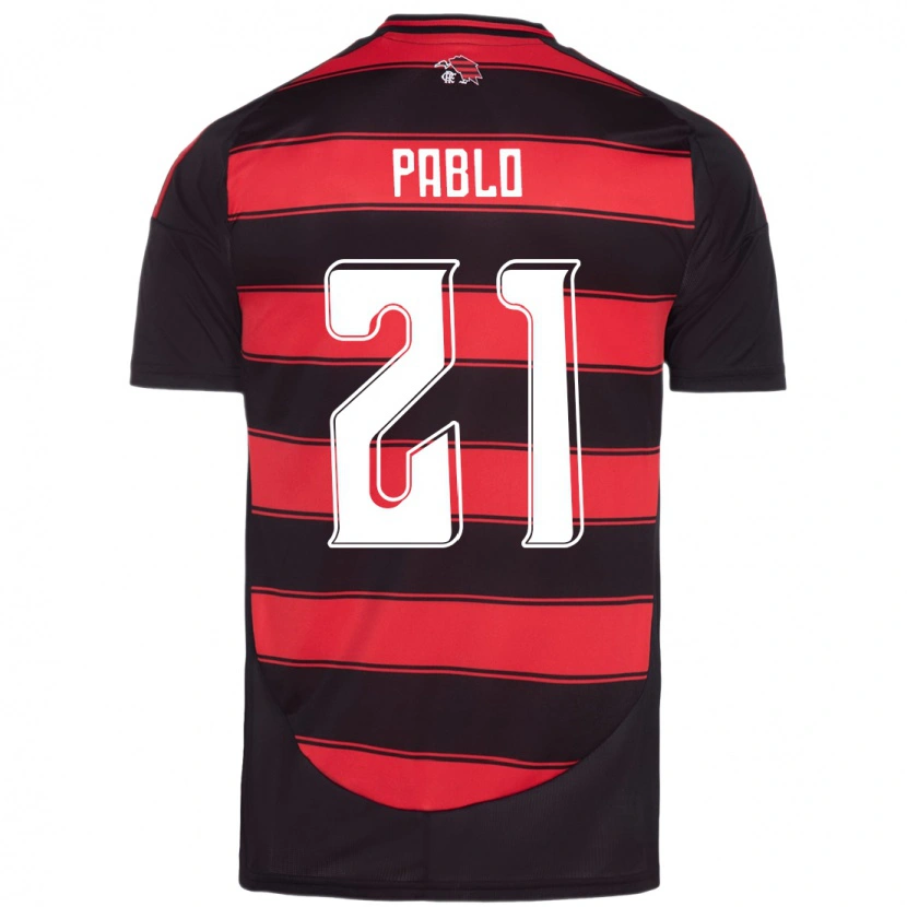 Danxen Bambino Maglia Pablo #21 Rosso Nero Kit Gara Home 2025/26 Maglietta