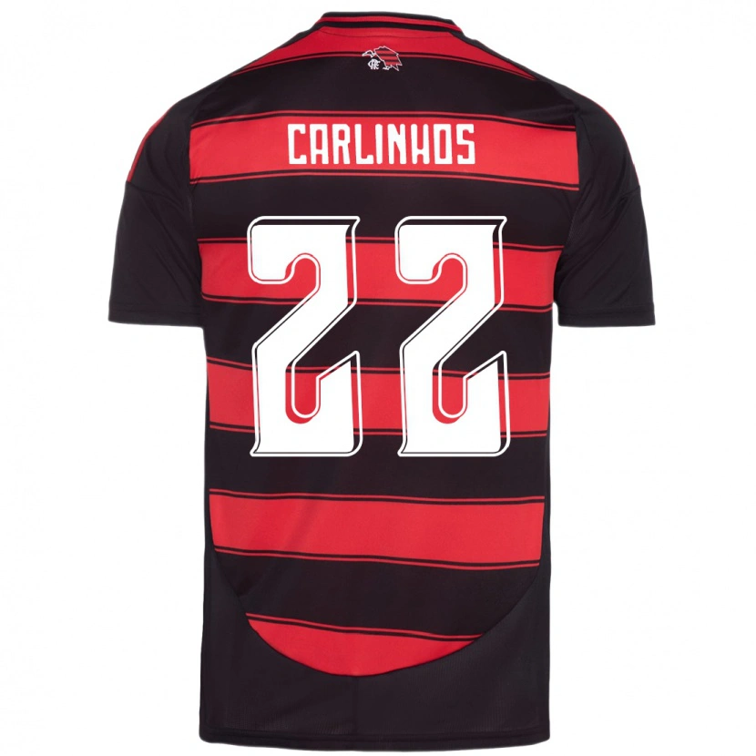 Danxen Bambino Maglia Carlinhos #22 Rosso Nero Kit Gara Home 2025/26 Maglietta