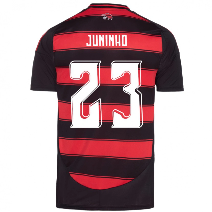 Danxen Bambino Maglia Juninho #23 Rosso Nero Kit Gara Home 2025/26 Maglietta