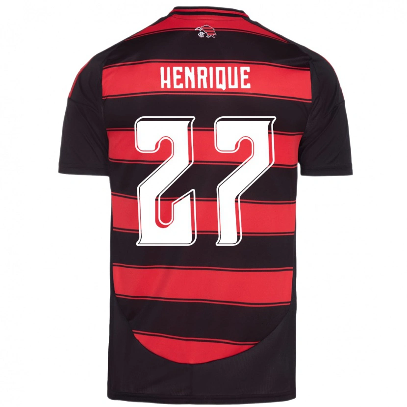Danxen Bambino Maglia Bruno Henrique #27 Rosso Nero Kit Gara Home 2025/26 Maglietta