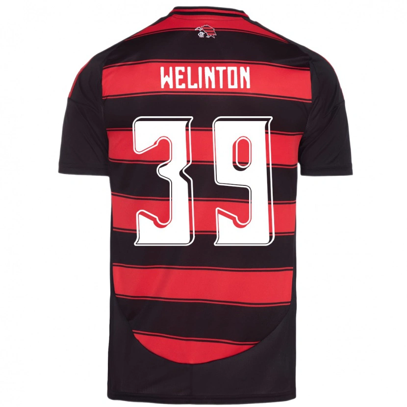 Danxen Bambino Maglia Zé Welinton #39 Rosso Nero Kit Gara Home 2025/26 Maglietta