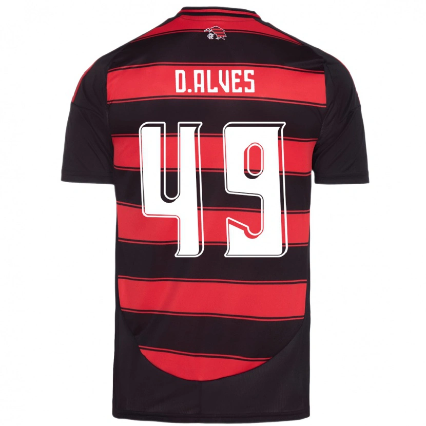 Danxen Bambino Maglia Dyogo Alves #49 Rosso Nero Kit Gara Home 2025/26 Maglietta
