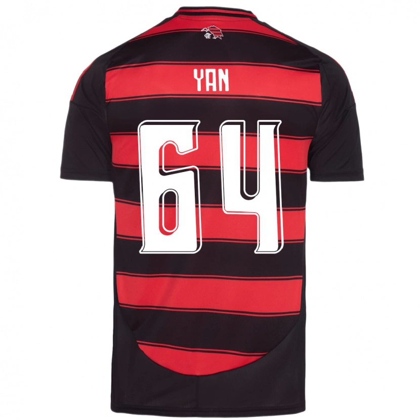 Danxen Bambino Maglia Wallace Yan #64 Rosso Nero Kit Gara Home 2025/26 Maglietta