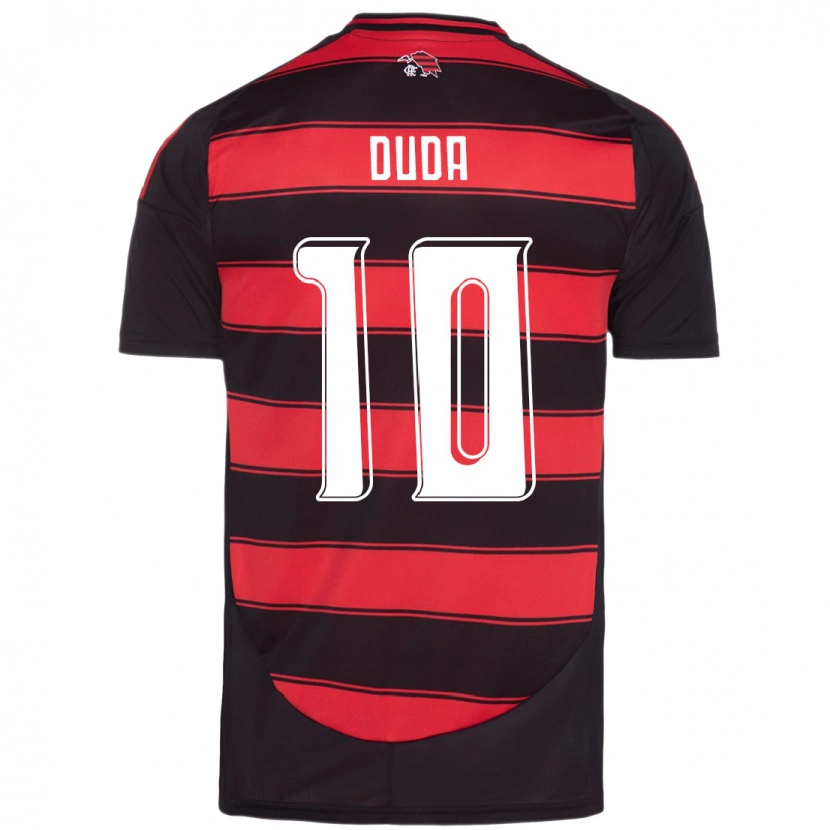 Danxen Bambino Maglia Duda Francelino #10 Rosso Nero Kit Gara Home 2025/26 Maglietta